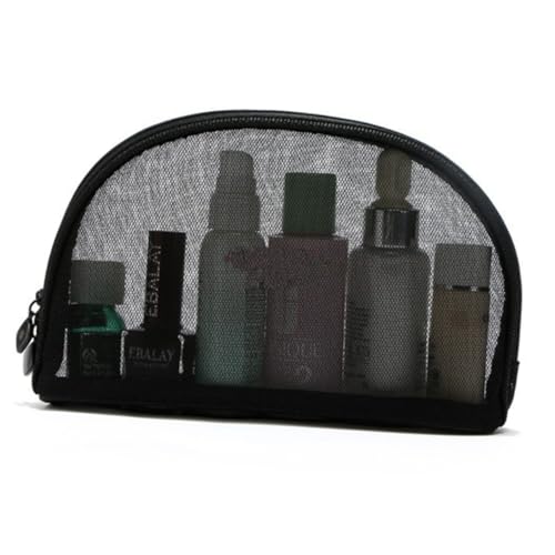 DECORNIJIA 3 Stück Teiliges Kosmetiktaschen aus Schwarzem Transparentem Mesh mit Reißverschluss Große und Kleine Reißfest und Leicht für Reise und Alltag Praktischer Make Up Organizer von DECORNIJIA