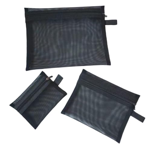 DECORNIJIA 3 Stück Teiliges Mesh Kosmetiktaschen mit Reißverschluss Leichte Strapazierfähige Mesh Beutel für Damen Großer Kulturbeutel für Reisen Waschtasche und Organizer Vielseitig von DECORNIJIA
