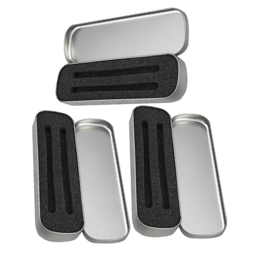 DECORNIJIA 3 Stück Teiliges Metall Federmäppchen mit Schwamm Robuster Stiftebox Organizer für Schüler Langlebig Kratzfest Vielseitig für Stifte Marker und Buntstifte Silberfarbene von DECORNIJIA