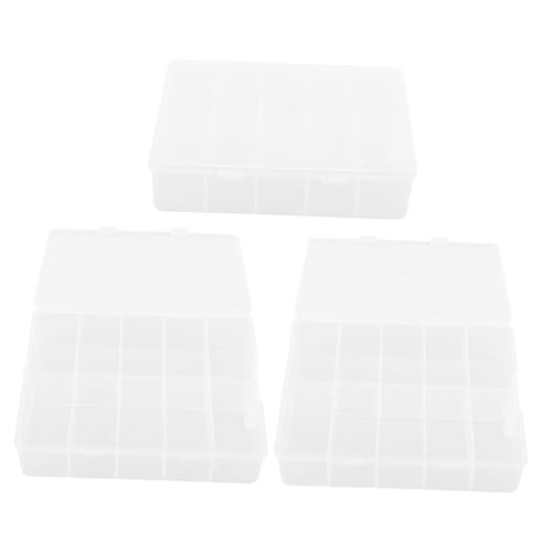 DECORNIJIA 3 Stück Teiliges Nail Art Organizer Transparente Aufbewahrungsbox mit Fächern Praktischer False Nail Storage Case für Künstliche Nägel Salonbedarf und Nageldesign Zubehör von DECORNIJIA