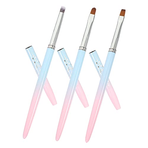DECORNIJIA 3 Stück Teiliges Nail Art Pinsel Set Nagel Malpinsel UV Gel Aufbau Nageldesign Pen Für French Nail Painting Leicht Tragbar Für Anfänger und Profi von DECORNIJIA