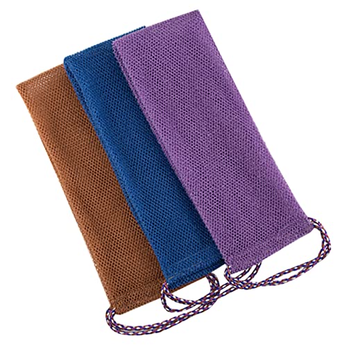 DECORNIJIA 3 Stück Teiliges Peeling Handtuch Rückenschrubber und Körperpeeling Handtuch für Gründliche und Sanfte Exfoliation Beim Duschen Hautfreundliches Nylonmaterial von DECORNIJIA