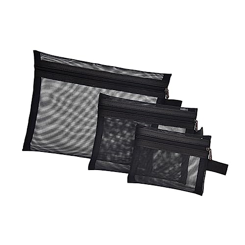 DECORNIJIA 3stücke Mesh Make-up Taschen Tragbare Kosmetikbeutel Netztasche Reißverschluss Organizer Für Lippenstift Kabel Utensilien von DECORNIJIA