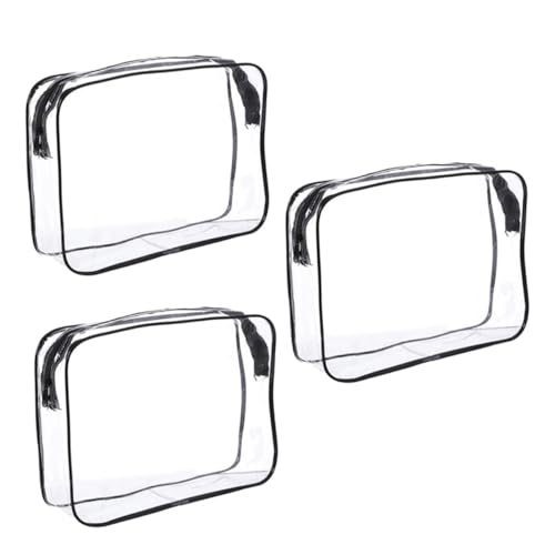 DECORNIJIA 3 Stück Transparente wasserdichte Kosmetiktaschen aus Mittlere Multifunktionale Kulturbeutel für Reisen Make Up Aufbewahrung Vielseitig Verwendbar für Damen und Herren von DECORNIJIA