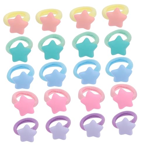 DECORNIJIA 30 Stück Teiliges Haargummi für Mädchen Elastische Nahtlose Haarbänder mit Stern Motiv Weiche Haarschmuck Accessoires für Ponytails Geeignet für Alltag Partys und Festliche von DECORNIJIA
