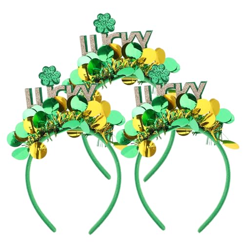 DECORNIJIA 3stücke Kleeblatt Stirnband Für St Patrick's Day Festival Party Dekoration Frauen Haarreifen Kopfschmuck Accessoire Satin Material Leicht Und Bequem Tragen von DECORNIJIA