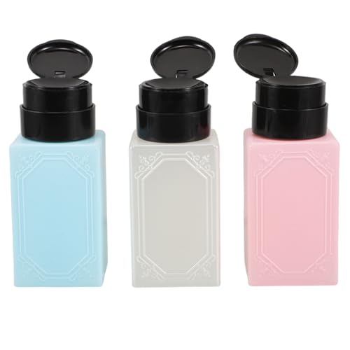DECORNIJIA 3stücke Nagellackbehälter Leere Nachfüllbare Pumpflaschen Mit Klappdeckel Duschgelspender Flüssigkeitsflaschen Für Make-up-entferner Reisekosmetikverpackung von DECORNIJIA