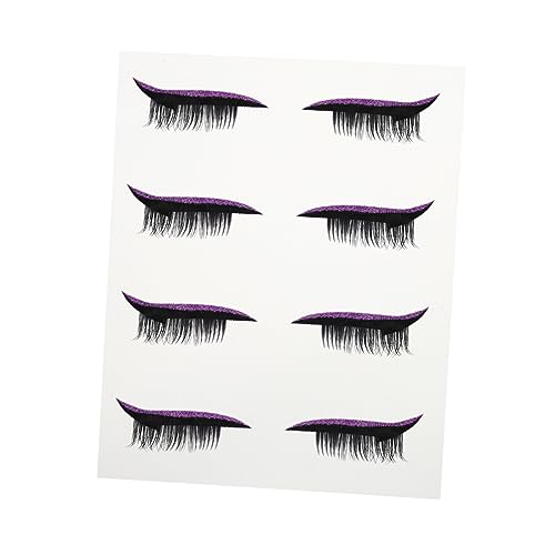 DECORNIJIA 4 Paare Falsche Wimpern Augen Make-up Aufkleber Eyeliner-aufkleber Lidband Völlig Gefälscht Wispy Wimpern Zart Wiederverwendbar Wimpern Dünn Wasserdicht Plastik Violett von DECORNIJIA