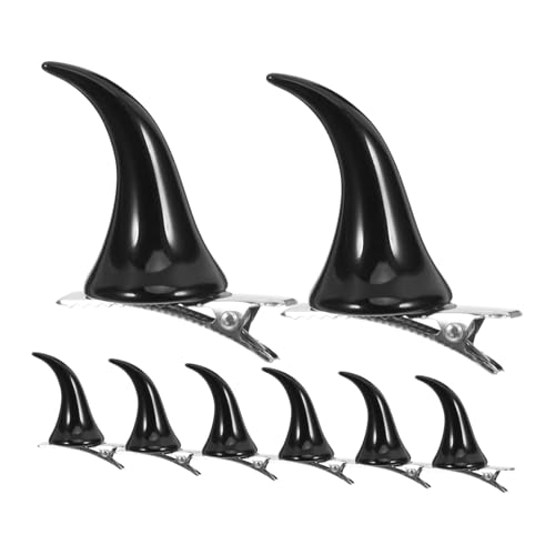 DECORNIJIA 4 Paare Gothic Teufelshörner Haarklammern Halloween Haarclips Kostüm Haarspangen für Damen Robuster Clip Langlebig Partyzubehör von DECORNIJIA