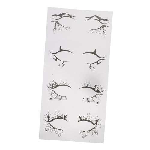 DECORNIJIA 4 Paare Halloween Augen Make Up Sticker mit Fledermaus und Spinnennetz Design Temporäre Augen Make Up Schablonen für Mädchen Selbstklebend für Karneval Kostümparty und Fasching von DECORNIJIA