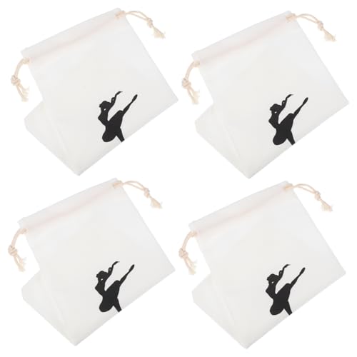 DECORNIJIA 4 Stück Ballettschuhtaschen aus Segeltuch mit Kordelzug Leichte Aufbewahrungstaschen für Spitzenschuhe und Tanzzubehör Praktische und Langlebige Beutel für Ballettschuhe Damen und von DECORNIJIA