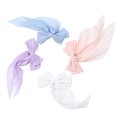 DECORNIJIA 4 Stück Große Haarbögen Clips für Damen Teiliges Pastellfarben Haarschmuck Ripsbandspangen für Verschiedene Anlässe Rutschfeste Frühlingsklammern Stilvolle Accessoires für Einen von DECORNIJIA
