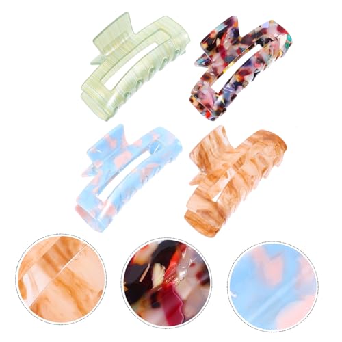 DECORNIJIA 4 Stück Große Haarklammern aus Acryl für Damen Modische Rutschfeste Haarspangen mit Starker Fixierung Geeignet für Dünnes und Dickes Haar Langlebige Geometrische Haarclips in von DECORNIJIA