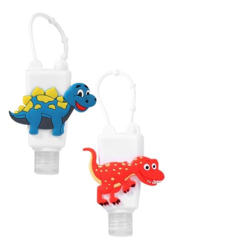 DECORNIJIA 4 Stück Handseifen Flasche aus Silikon mit Cartoon Muster Tragbare und Nachfüllbare Flasche für Auslaufsicher für Shampoo Duschgel und Handcreme von DECORNIJIA