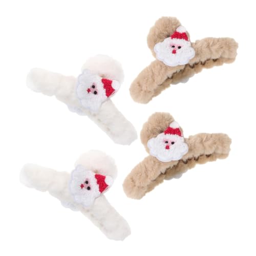 DECORNIJIA 4stücke Teiliges Set Aus Großen Flauschigen Haarspangen Für Frauen Weihnachts-haarclips Im Süßen Design Rutschfest Für Lockiges Haar Haaraccessoires Für Festliche Anlässe von DECORNIJIA
