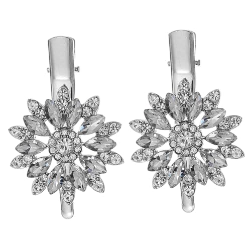 DECORNIJIA 4 Stück Strass Haarspangen Teiliges Langlebige Legierung mit Funkelnden Kristallblumen Leichte Haarklammern für Damen Vielseitiger Brautschmuck für Hochzeit Party und Alltag von DECORNIJIA