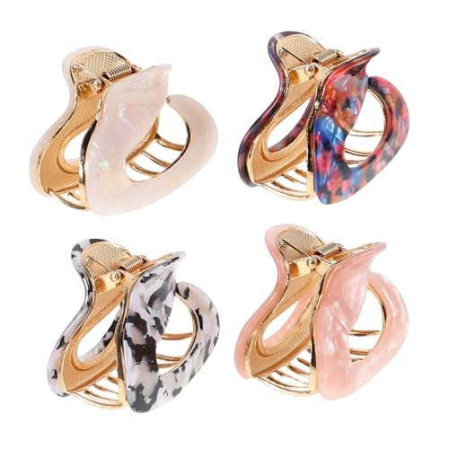 DECORNIJIA 4 Stück Teilig Schlange Haarklammern aus Robustem Metall und Acetat Rutschfeste Haarkralle für Dickes und Dünnes Haar Haarspangen für Frauen und Mädchen Langlebig und Einfach von DECORNIJIA