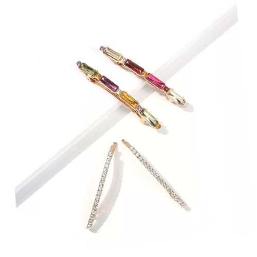 DECORNIJIA 4stücke Haarspangen Für Frauen Bunte Diamant-bling-haarnadeln Aus Metall Für Verschiedene Outfits Und Anlässe Einfach Zu Bedienen von DECORNIJIA