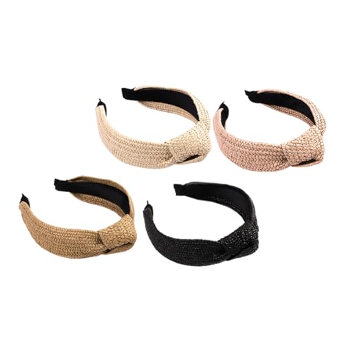 DECORNIJIA 4 Stück Teiliges Geflochtene Raffia Haarbänder Damen Leichtes Langlebiges Stirnband in Schwarz Gelb Beige Dekoratives Haarschmuck accessoire für Strand Party und Alltag DECORNIJIA 4 Stück Teiliges Geflochtene Raffia Haarbänder Damen Leichtes Langlebiges Stirnband in Schwarz Gelb Beige Dekoratives Haarschmuck accessoire für Strand Party und Alltag von DECORNIJIA