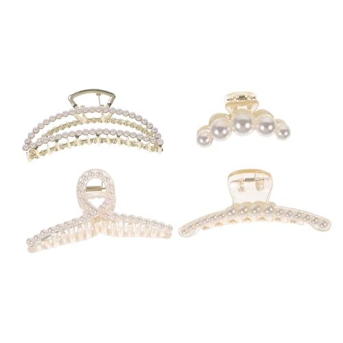 DECORNIJIA 4 Stück Teiliges Haarklammern mit Künstlichen Perlen Robuste Haarklammern für Dickes Haar Langlebige Haarspangen für Damen und Mädchen Eleganter Haarschmuck für Alltag und von DECORNIJIA