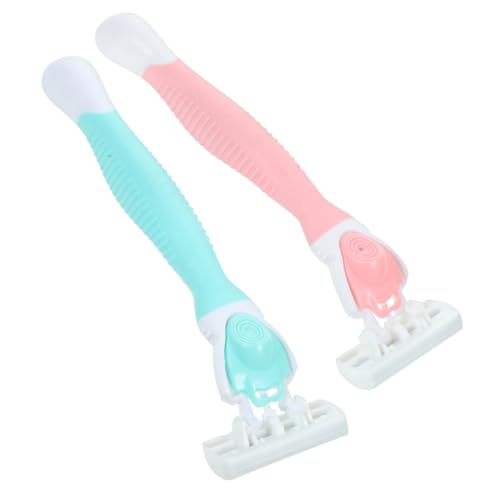 DECORNIJIA 4 Stück Teiliges Rasiermesser mit Langem Griff Dreilagige Edelstahlklingen für Sicheres und Präzises Haarentfernen Ergonomischer Griff Leicht und Langlebig Geeignet für Männer und von DECORNIJIA