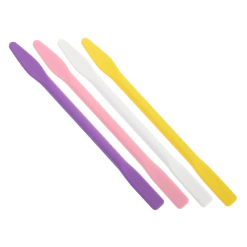 DECORNIJIA 4 Stück Teiliges Silikon Rührstäbchen für Gesichtsmaske Flexible Kosmetische Mischstäbchen Wiederverwendbar Sicher und Langlebig für DIY Maskenherstellung und Wiederverwendbar von DECORNIJIA