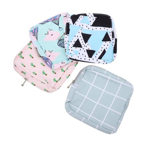 DECORNIJIA 4 Stück Teiliges Tragbare Verschleißfeste Hygienebeutel mit Reißverschluss Delicate Damenhygiene Organizer Multifunktionale Aufbewahrungstaschen für Slipeinlagen und Kosmetik von DECORNIJIA