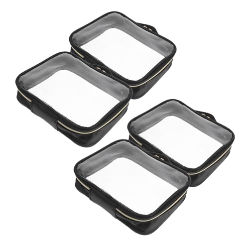 DECORNIJIA 4 Stück Teiliges Transparentes Wasserdichtes PVC Kosmetiktaschen mit Reißverschluss und Tragegriff Multifunktional als Make Up und Reise Kulturbeutel für Frauen Praktischer von DECORNIJIA