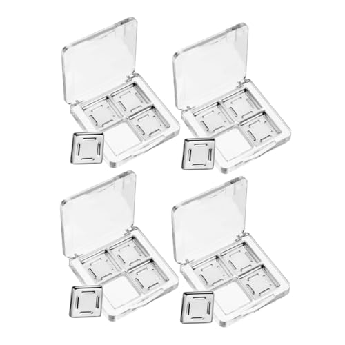 DECORNIJIA 4 Stück Transparente Lidschatten Palette Fächer DIY Make Up Palette zum Individuellen Befüllen Langlebiger Klarer Organizer für Lidschattenfarben Praktische Aufbewahrung von DECORNIJIA