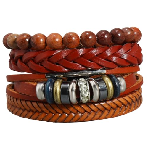 DECORNIJIA 4stücke Geflochtene Armbänder Mit Perlen Für Damen Herren Verstellbares Seil Armband Für Handgelenk von DECORNIJIA