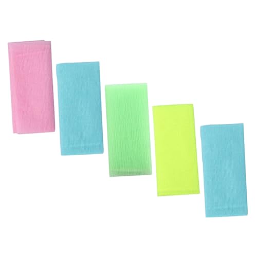 DECORNIJIA 5 Stück Peeling Badhandtücher Langes Rückenschrubber Doppelseitig Sanftes Ganzkörper Peeling Fördert Durchblutung für Damen und Herren Geeignet für Dusche und Salongebrauch von DECORNIJIA