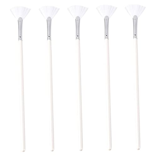 DECORNIJIA 5 Stück Teiliges Fächer Nylon Maskenpinsel Weiche Gesichtsmaske Applikatorbürsten Hautfreundlich Wiederverwendbar Leicht zu Reinigen für Unterwegs Hause von DECORNIJIA