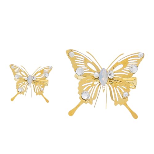 DECORNIJIA 5 Stück Teiliges Goldfarbene Haarklammern mit Filigranem Schmetterlingsdesign Hohl Künstlichen Perlen Eleganter Haarschmuck für Frauen für Hochzeit Party und Festliche Anlässe von DECORNIJIA