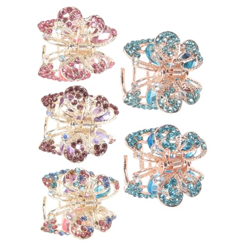 DECORNIJIA 5 Stück Teiliges Mini Haarklammern mit Strassdesign Legierte Haarklammer mit Sicherem Griff Rutschfeste Haarspange für Mädchen Haarschmuck für Alltag und Besondere Anlässe von DECORNIJIA