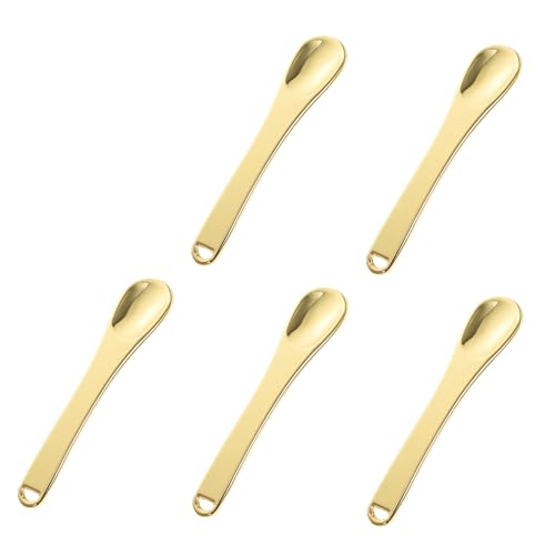 DECORNIJIA 5 Stück Teiliges Mini Kosmetik Löffel aus Robustem Zinklegierung Kompakter Scoop Spatel für Augencreme und Make Up Praktische Anwendung für Gleichmäßiges Auftragen und Einfache von DECORNIJIA