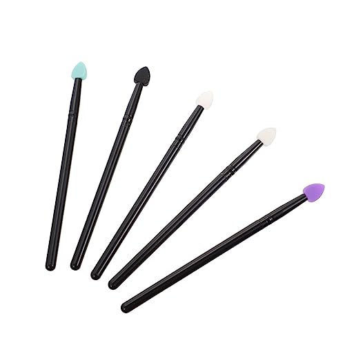 DECORNIJIA 5 Stück Teiliges Silikon Lidschatten Pinsel Professionelle Make Up Pinsel für Glitter und Lidschatten für Hauttypen Geeignet Leicht zu Reinigen und Wiederverwendbar von DECORNIJIA