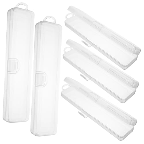 DECORNIJIA 5 Stück Transparentes Teiliges Make Up Pinsel Aufbewahrungsbox Kompakter Tragbarer Behälter für Zahnbürsten Zahnpasta Strohhalme Vielseitiger Organizer für Reise und Alltag von DECORNIJIA