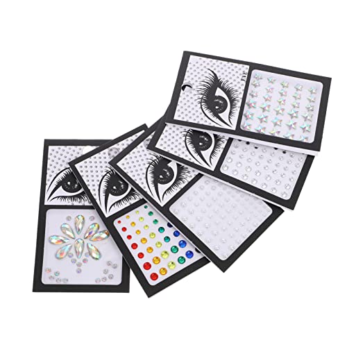 DECORNIJIA Edelsteine Für Make up 5 Blätter Wasserfeste Strass Aufkleber Für Gesicht Und Körper Wiederverwendbar Für Festivals Und Partys 7 Farben Acryl Selbstklebend von DECORNIJIA