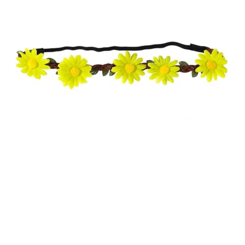 DECORNIJIA 5stücke Sonnenblumen Stirnband Haarschmuck Blumenkranz Hawaii Party Kopfbedeckung Blumenband Blumen Stirnband Blumenkranz Für Strand Mottoparty Geschenke von DECORNIJIA