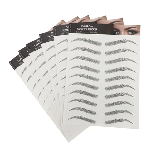 DECORNIJIA 6 Blätter Augenbrauen Aufkleber Natürliche Temporäre Tattoo Stick Fake Eyebrow Stickers Für Frauen Einfache Anwendung Wiederverwendbar von DECORNIJIA