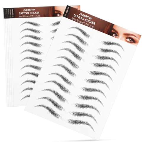 DECORNIJIA 6 Blätter Wasserdichte Augenbrauen Tattoos Realistische Temporäre Aufkleber Vorgeformt Einfach Anzubringen Langlebig für Natürliche Augenbrauenpflege und Präzise Formgebung von DECORNIJIA