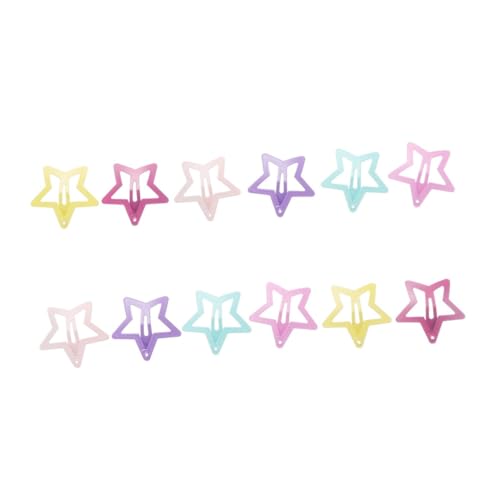 DECORNIJIA 6 Paar Bunte Fünfkant Stern Haarklammern für Mädchen Umweltfreundliche Haarspangen in Farben Rutschfestes Haarschmuck für Junge Mädchen Teens für Geburtstag und Weihnachten von DECORNIJIA