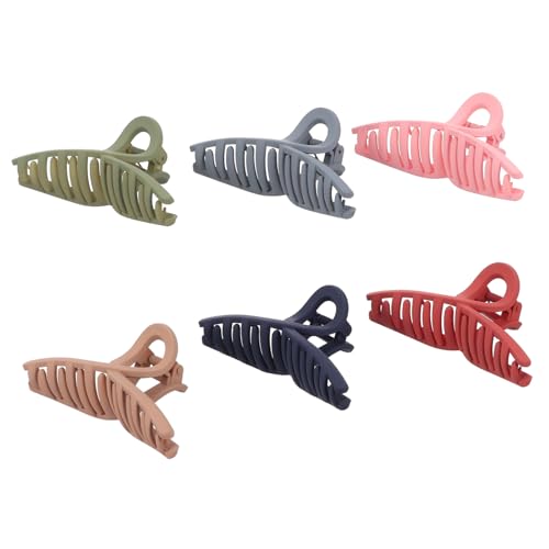 DECORNIJIA 6 Stück Große Rutschfeste Haarklammern Matte Farben Stilvolle Klammern für Damen Fester Griff Modische Haarspangen für Dickes und Dünnes Haar Schönes Design für Alltag und Pflege von DECORNIJIA