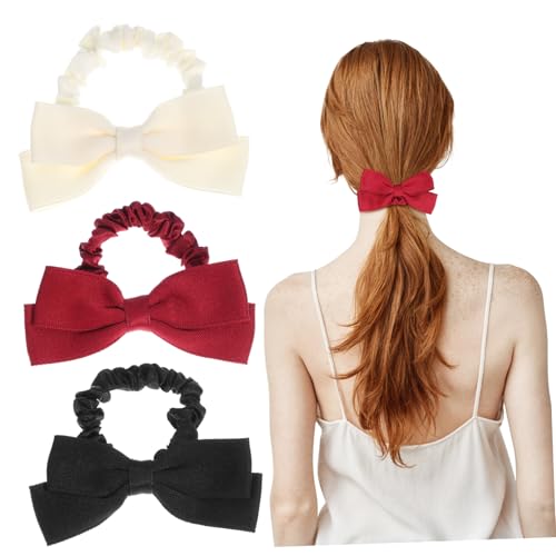 DECORNIJIA 6 Stück Haarring Band Solide Bogen Rote Haarschleife Überdimensioniert Weiß Seile Blau Rote Schleifen Für Die Haare Farbe Schleife Haarschmuck Mädchen Stoff von DECORNIJIA