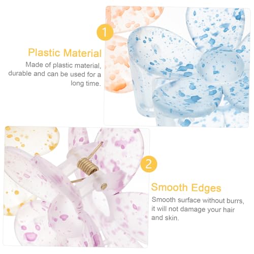 DECORNIJIA 6 Stück Teiliges Blumen Haarklammern Rutschfest für Dickes und Dünnes Haar Farbenfrohe Haarklemmen für Damen und Mädchen Mittlere für Hochsteckfrisuren und Alltag Modisches von DECORNIJIA