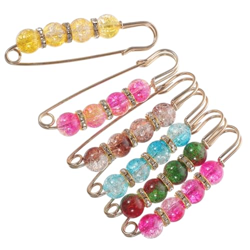 DECORNIJIA 6 Stück Teiliges Brooch für Damen Perlenbroschen mit Glatter Oberfläche Vielseitige Anstecknadeln für Pullover Schals Hüte und Taillenverstellung Wiederverwendbar und Elegant von DECORNIJIA