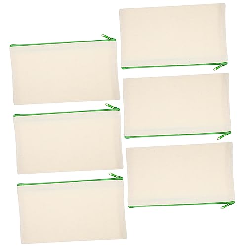DECORNIJIA 6 Stück Teiliges Canvas Federmäppchen mit Reißverschluss Große Kapazität Langlebig Vielseitig als Stifteetui Kosmetiktasche und Reiseorganizer Kompakt und Tragbar Zufällige Farbe von DECORNIJIA