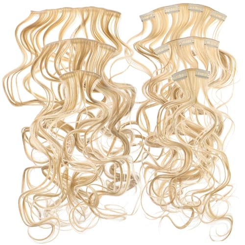 DECORNIJIA 6 Stück Teiliges Clip In Haarverlängerungs Natürliche Lockige Haarteile in Weiche Echthaar Extensions für Frauen und Teens Einfach zu Tragen Sofort Voluminöse Frisur von DECORNIJIA