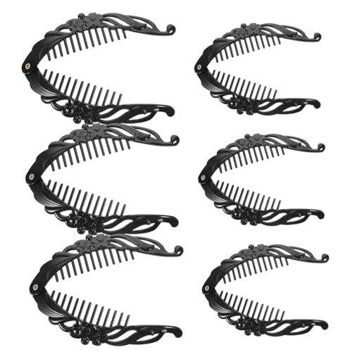 DECORNIJIA 6 Stück Teiliges Damen Haarschmuck mit Schwarzer Blumen fisch klammer Großer Mittlerer Haarklammer Modisch Haarschonend Fester Sitz für Partys und Alltag von DECORNIJIA