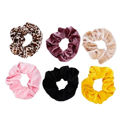 DECORNIJIA 6 Stück Teiliges Große Elastische Haargummis aus Weichem Samt mit Zipper Farblich Gemischt Dehnbar und Haarschonend für Damen und Mädchen für Ponytail Dutt Alltag und von DECORNIJIA